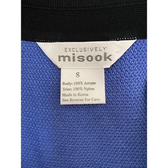 Exclusively Misook Blue Black Jacket Cardigan Sweater 3/4 Sleeve Texture… - Picture 6 of 6